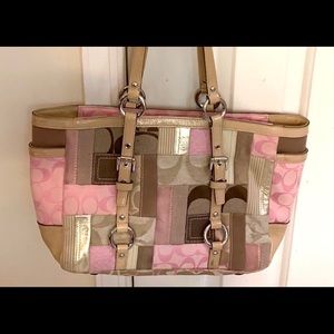 Authentic pink Coach patchwork purse